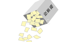 投票箱と投票用紙（開票作業）（イラスト）