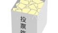 投票箱と投票用紙（開票作業）（フリーイラスト）