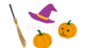 ハロウィンの素材セット（枠線なし）（フリーイラスト）