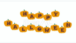 ハロウィンのかぼちゃと文字のあしらい02（フリーイラスト）