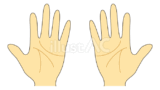 手のひら（両手）（フリーイラスト）